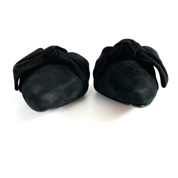 Renvy Amore Black Suede Mules Women's 6.5 Leather Slip On Flats Modern Casual - Picture 8 of 16